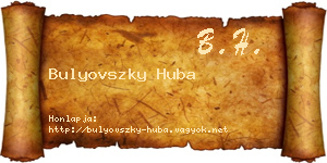 Bulyovszky Huba névjegykártya